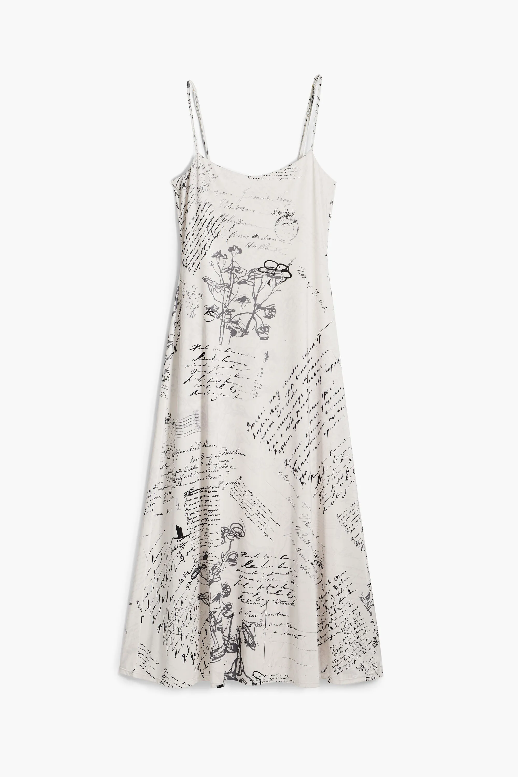 Vestido estampado periódico