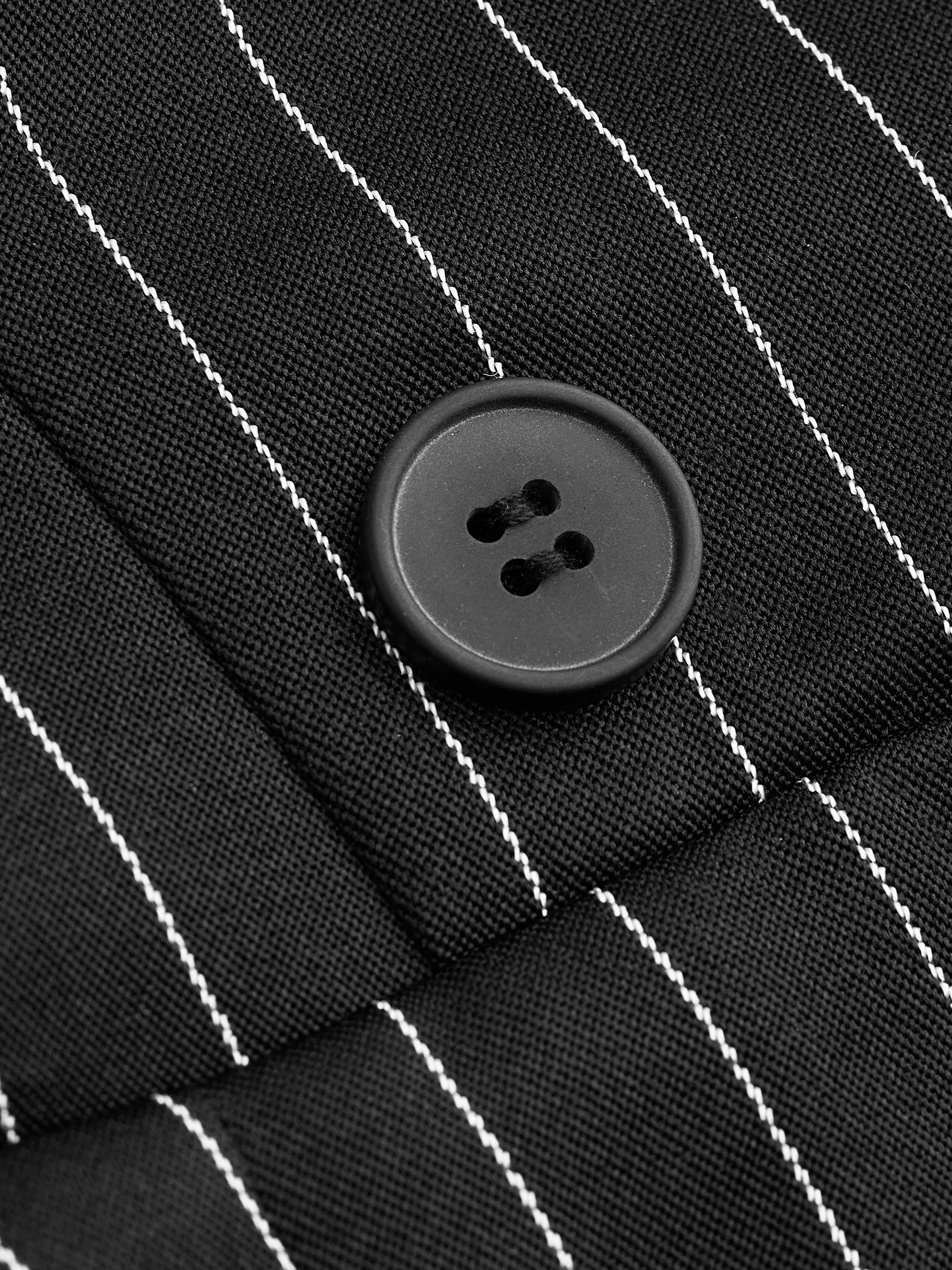  Vestido Mini Blazer a Rayas con Botón Dividido y Cinturón