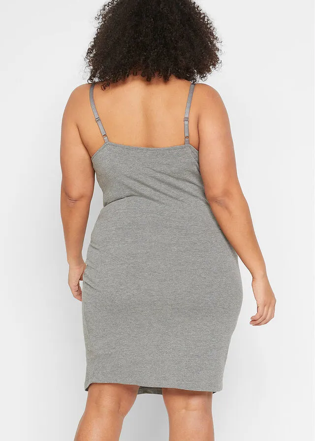 VESTIDO PREMAMá CON FUNCIóN PARA LACTANCIA NEGROGRIS JASPEADO