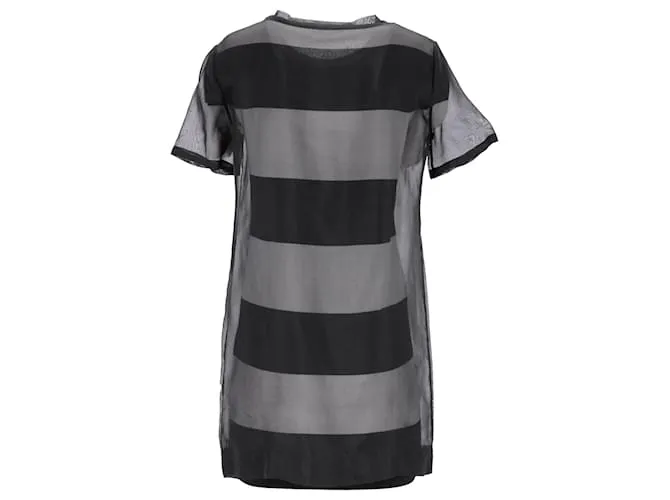 Vestido recto de seda negra de T by Alexander Wang Negro 