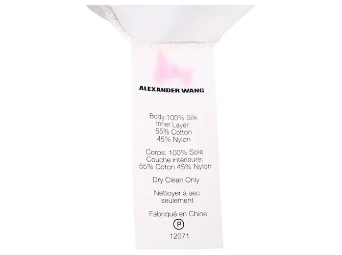 Vestido recto de seda negra de T by Alexander Wang Negro 
