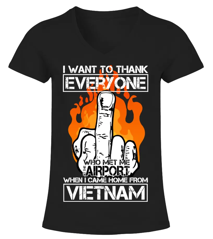 VIETNAMVETERAN AIRPORT CAMISETA CUELLO PICO MUJER