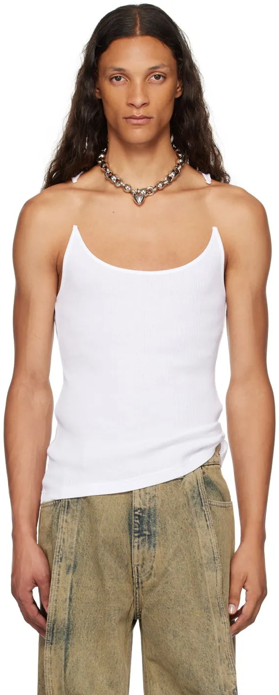 Y/PROJECT White Invisible Strap Tank Top