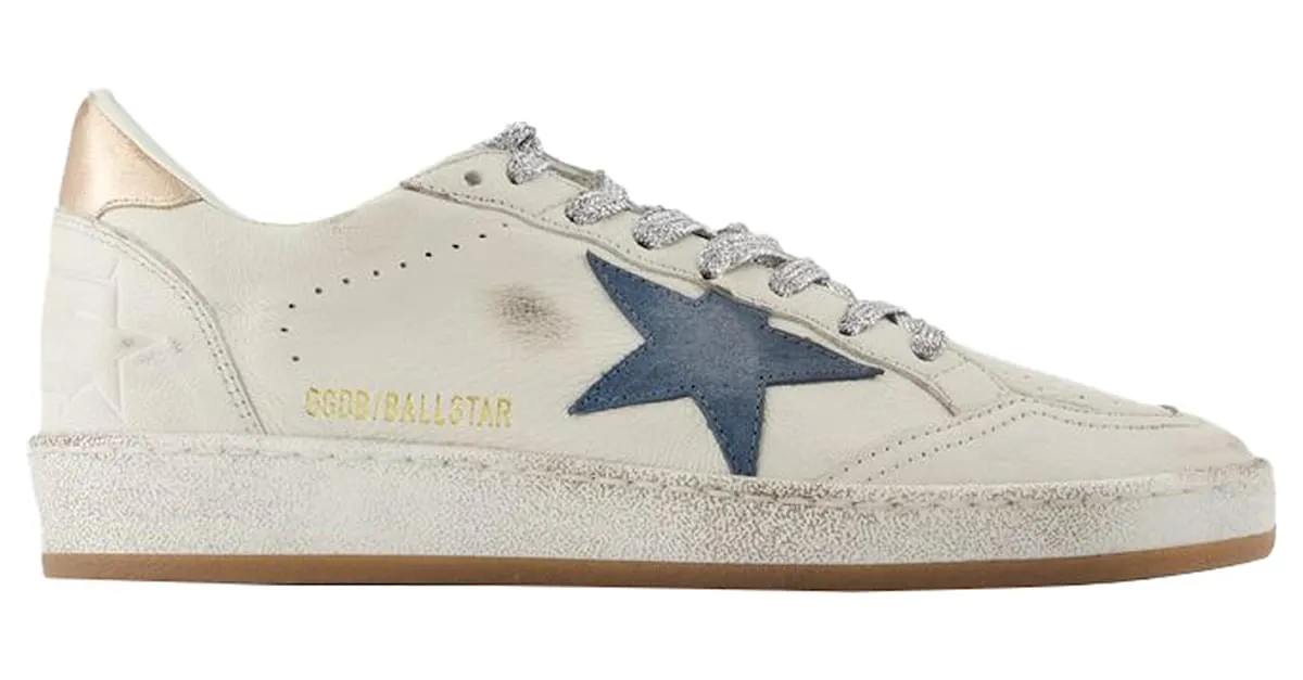 ZAPATILLAS BALLSTAR  GOLDEN GOOSE DELUXE BRAND  CUERO  BLANCO 