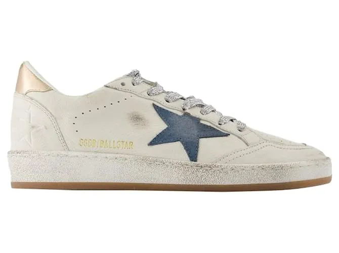ZAPATILLAS BALLSTAR  GOLDEN GOOSE DELUXE BRAND  CUERO  BLANCO 