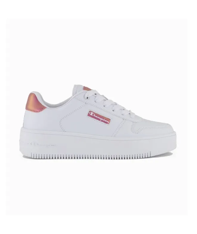 Zapatillas Champion Rebound Platform Glitz Low Cut Mujer Blanco Rosa