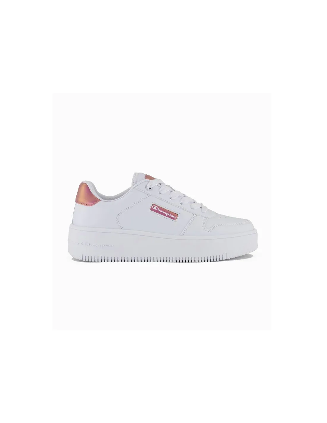 Zapatillas Champion Rebound Platform Glitz Low Cut Mujer Blanco Rosa