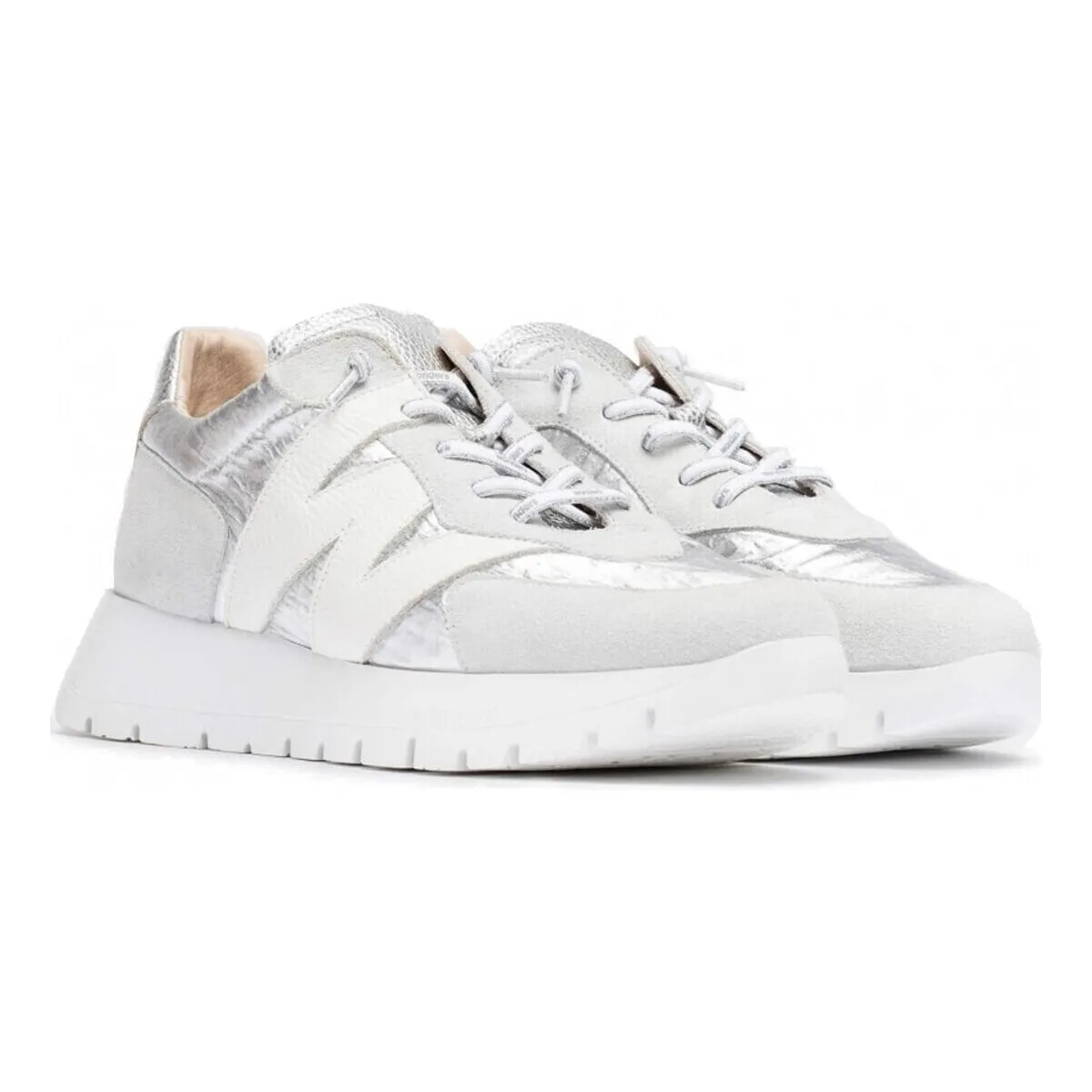 ZAPATILLAS COMBINADAS CON ELÁSTICOS  OLSO A2464 PLATA