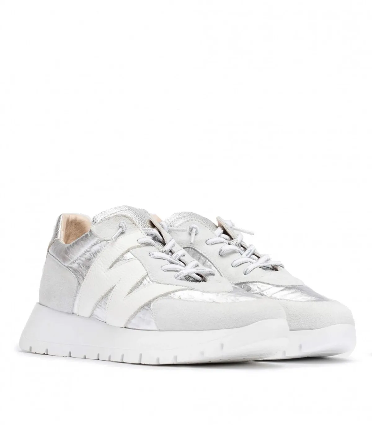 ZAPATILLAS COMBINADAS CON ELÁSTICOS WONDERS OLSO A2464 PLATA