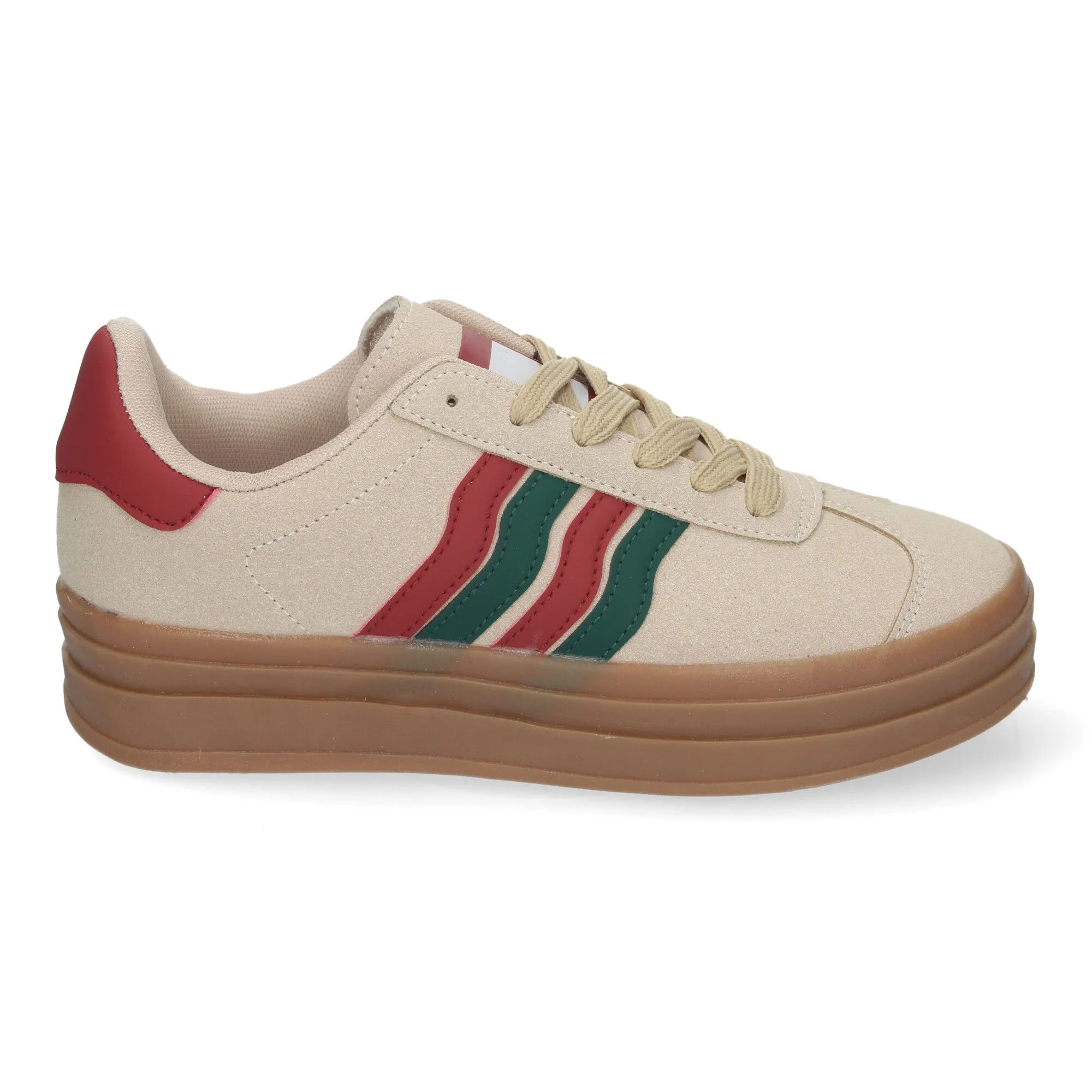 Zapatillas planas cómodas con plataforma para mujer beige RA90059