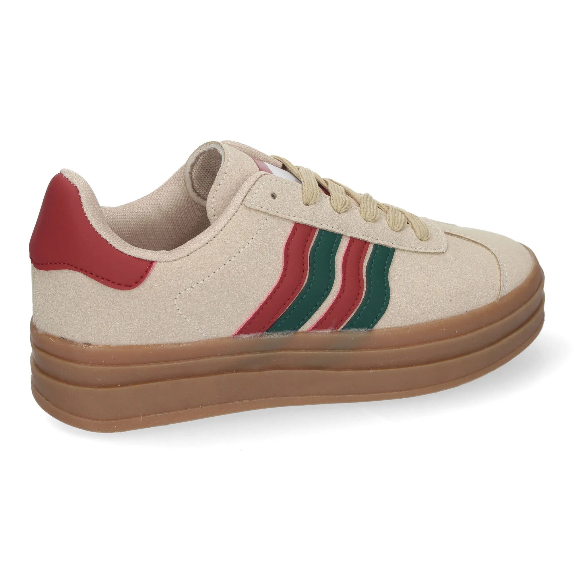Zapatillas planas cómodas con plataforma para mujer beige RA90059