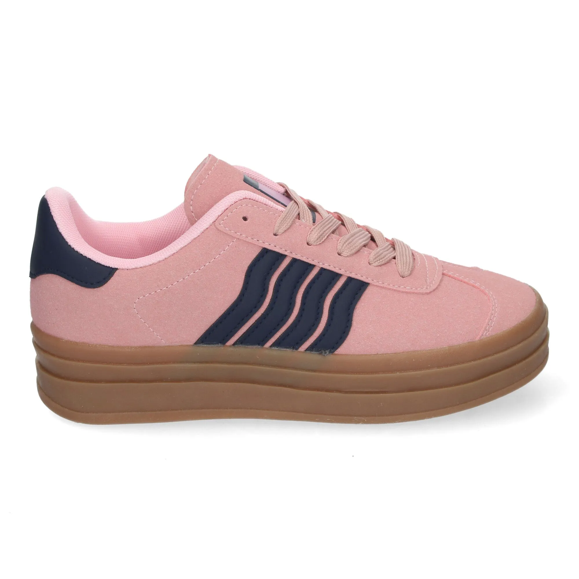 Zapatillas planas cómodas con plataforma para mujer rosa RA90059