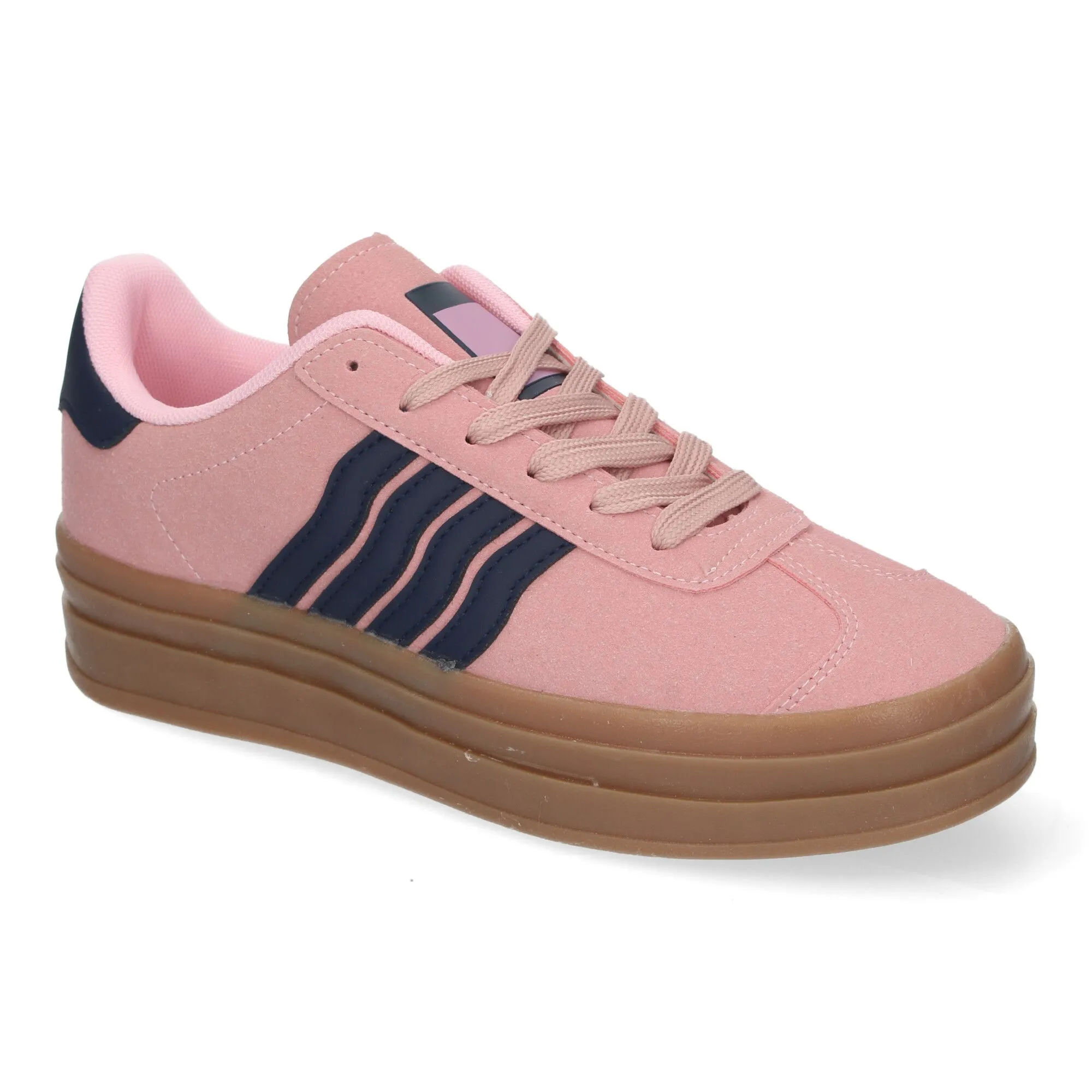 Zapatillas planas cómodas con plataforma para mujer rosa RA90059
