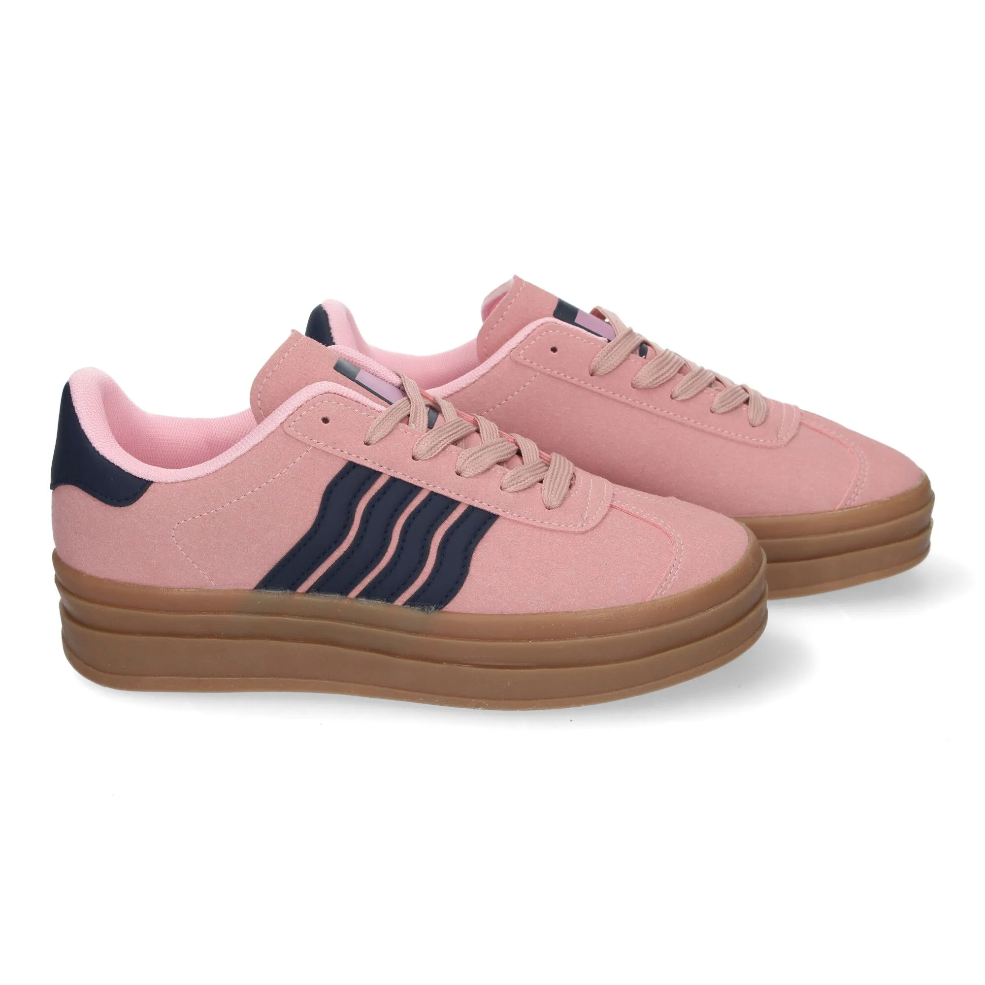 Zapatillas planas cómodas con plataforma para mujer rosa RA90059