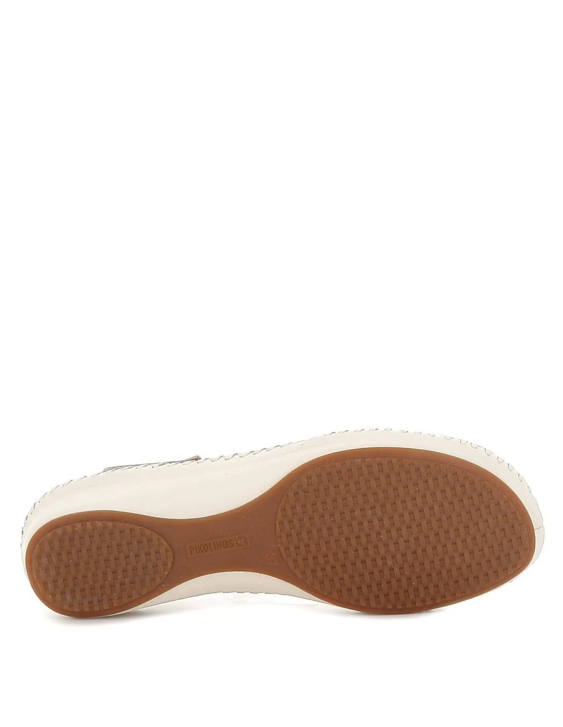 Zapato semiabierto con calado plano para mujer blanca Pikolinos