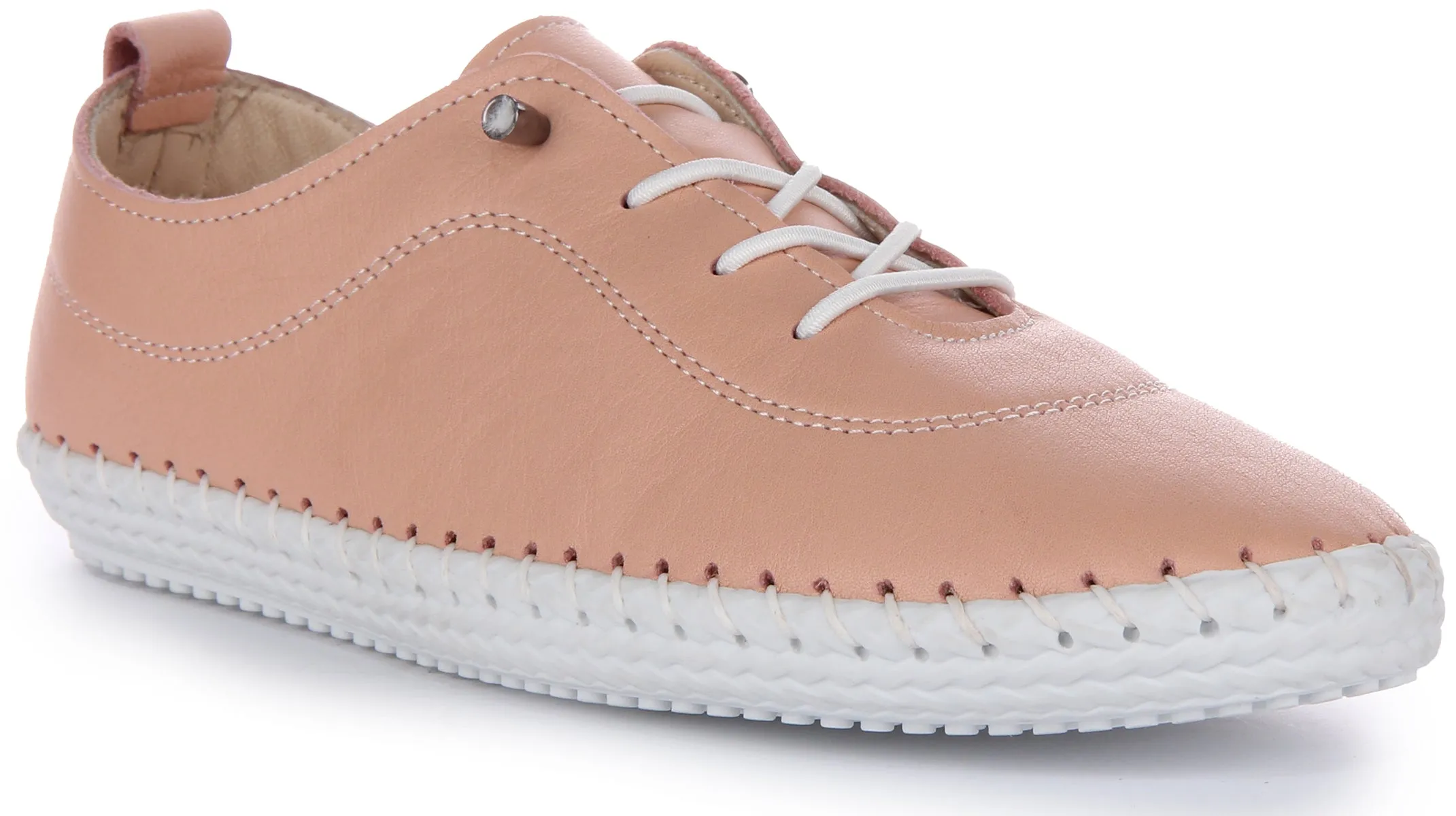 Zapatos de Cuero para Mujer Justinreess  Lexi 2 Metal Slip On en Taupe