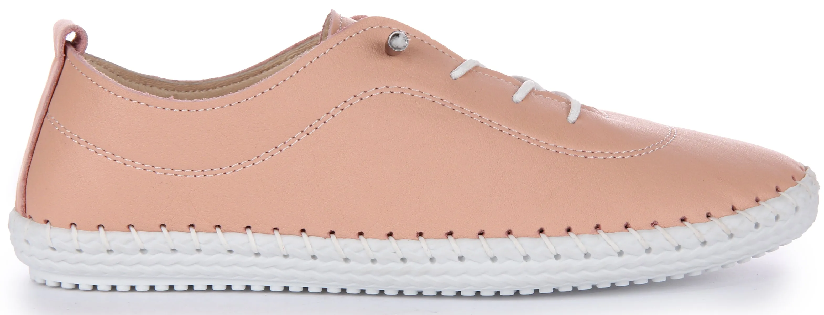 Zapatos de Cuero para Mujer Justinreess  Lexi 2 Metal Slip On en Taupe