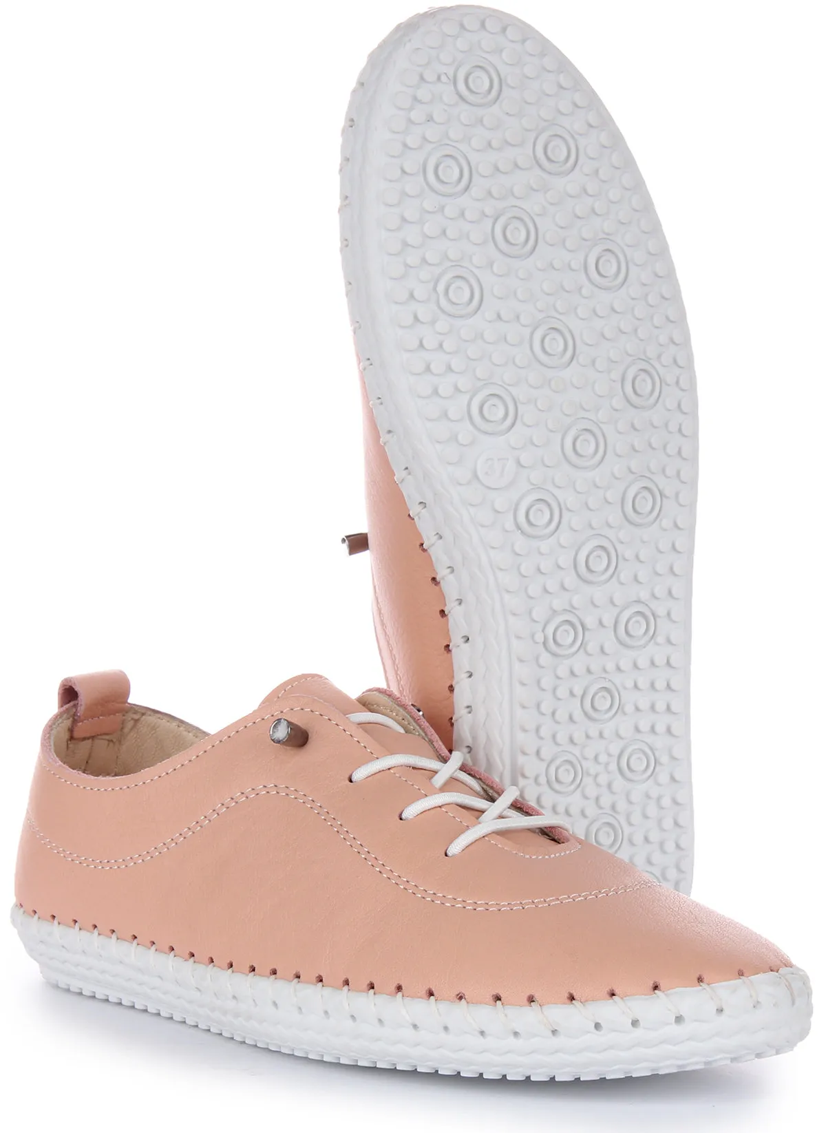 Zapatos de Cuero para Mujer Justinreess  Lexi 2 Metal Slip On en Taupe