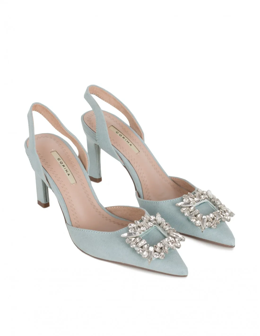 Zapatos Tacón Joya Celeste