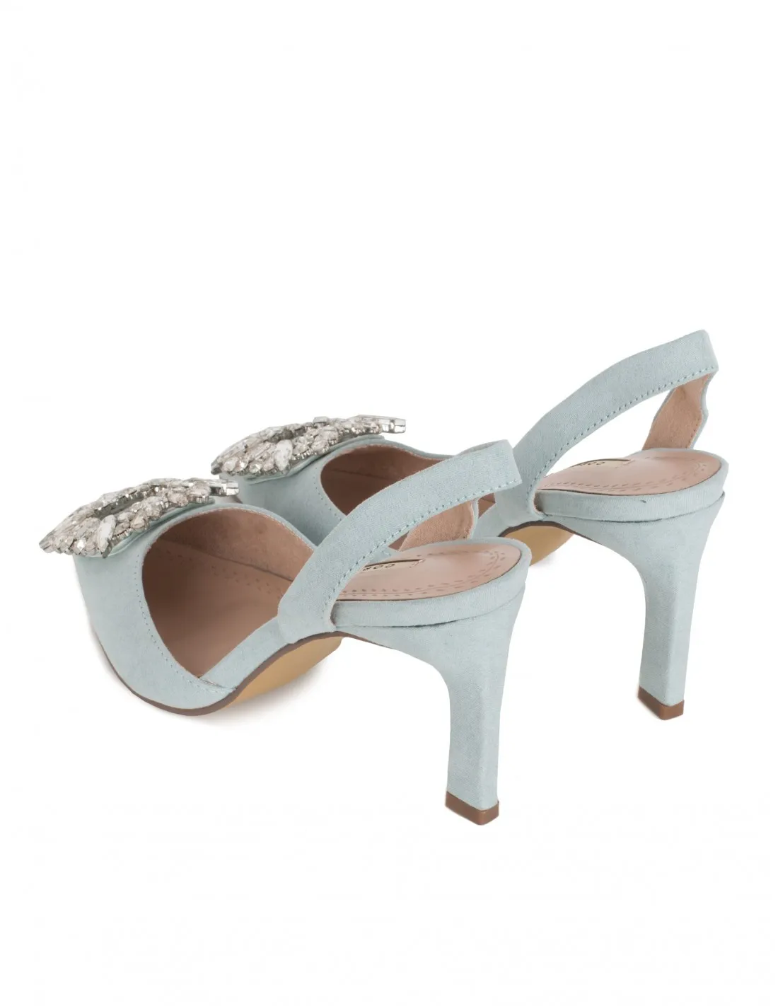 Zapatos Tacón Joya Celeste