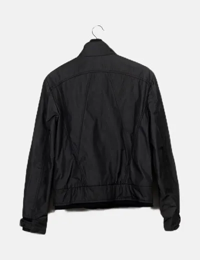 Zara Cazadora negra impermeable