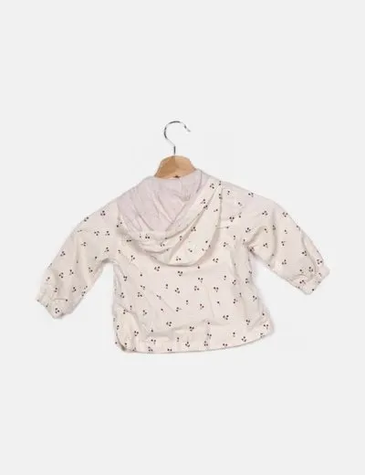 Zara Impermeable blanco estampado