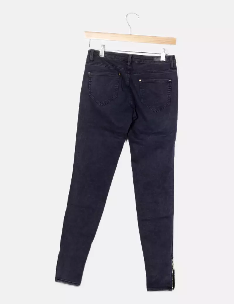 Zara Pantalón azul elástico