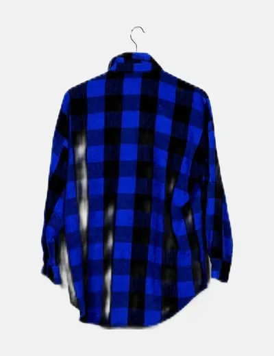 Zara Sobrecamisa pana azul klein cuadros