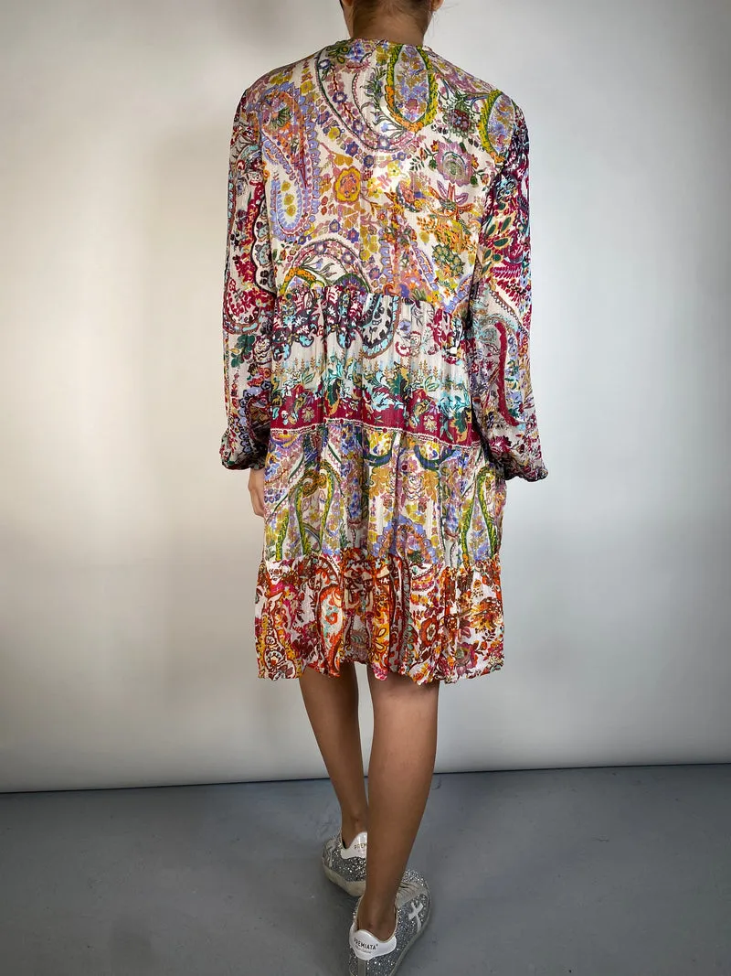 ZARA Vestido Estampado Translucido